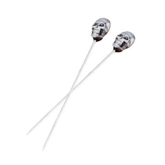 Panda Superstore Stainless Steel Skull Cocktail Picks Bar Tool Swizzle Stick