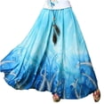 thumbnail image 1 of Panda Superstore  Two-Tone Chiffon Lavin Full Maxi Long Skirt - Blue Feather - One Size, 1 of 1