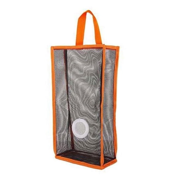 Panda Superstore Wall Mount Plastic Grid Extractable Storage Bag - Orange - Set of 2