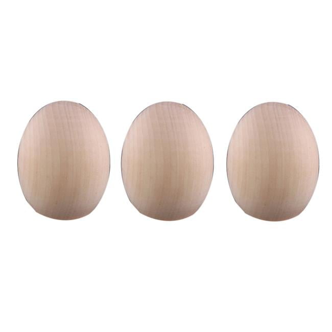 Panda Superstore  Wooden Blank Easter Eggs Kids Children DIY Creative Paintable Decoration - Unpainted Eggs - 12 Piece