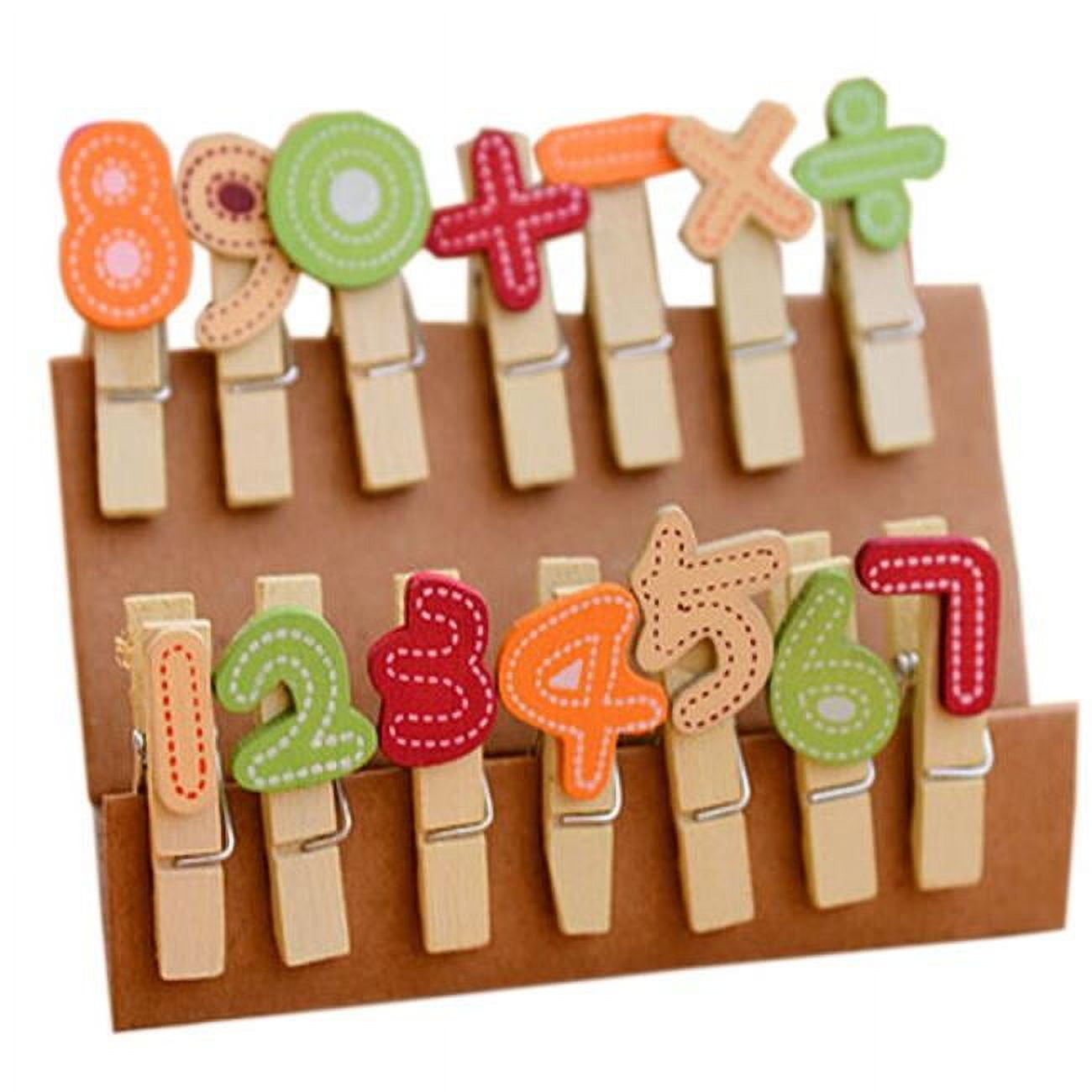 Panda Superstore  Zakka Retro Numbers Series Wooden Binder Clip