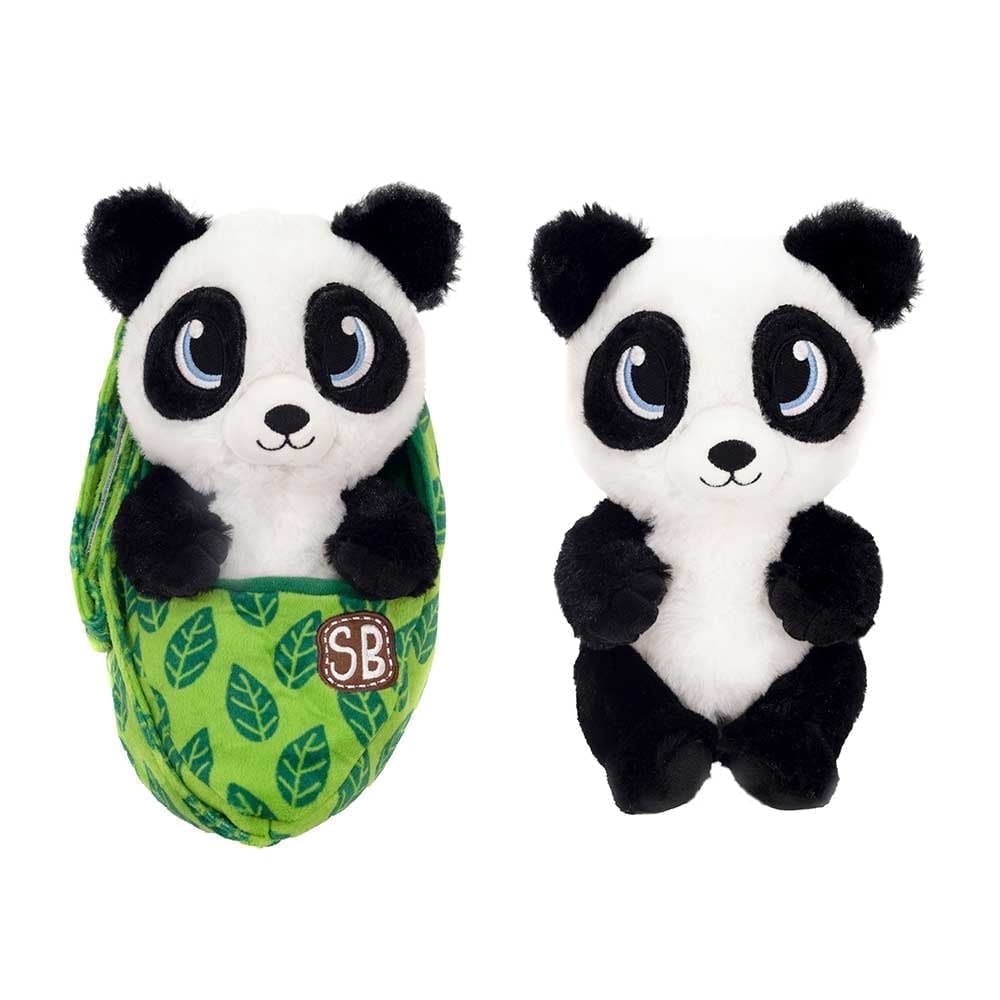 Plush Gear Swaddle Babies 9.5 inch Cuddle Panda in Sling - Soft and Adorable Plush Stuffed Animal Toy, Snuggling and Gift Giving