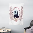 thumbnail image 1 of Panda Tapestry, Fluffy Mammal with Spring Flowers Surrounding, Wall Hanging for Bedroom Living Room Dorm Decor, 40W X 60L Inches, Ruby Baby Blue Pale Yellow Dark Grey, by Ambesonne, 1 of 5