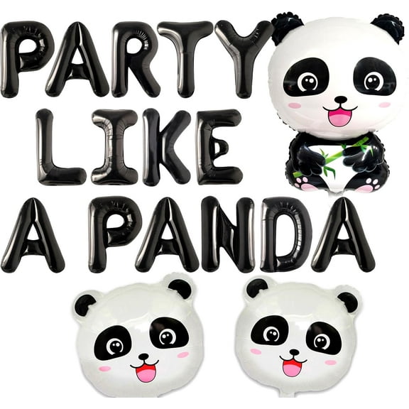 Panda Theme Party Decoration Set - Party Like A Panda Alphabet Balloon Panda Balloon 1 Set Panda Birthday Decoration