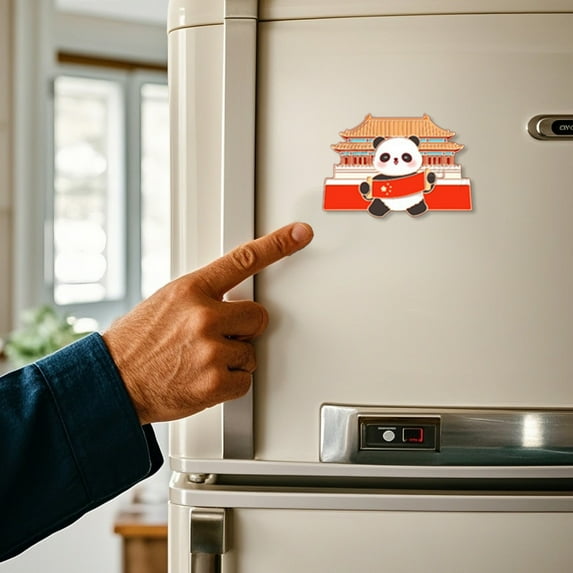 Panda Themed Fridge Magnets, Chinese Style Refrigerator Magnets with Cute Panda Patterns, Decorative Magnetic Clips for Kitchen Office Whiteboards, Great Wall Inspired Gift for Home Decor