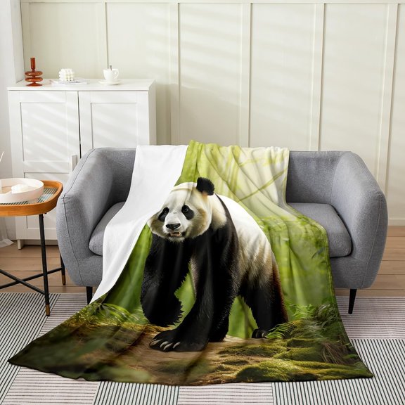 Panda Throw Blanket Cute Animal Soft Fleece Blanket for Couch Bed Living Room