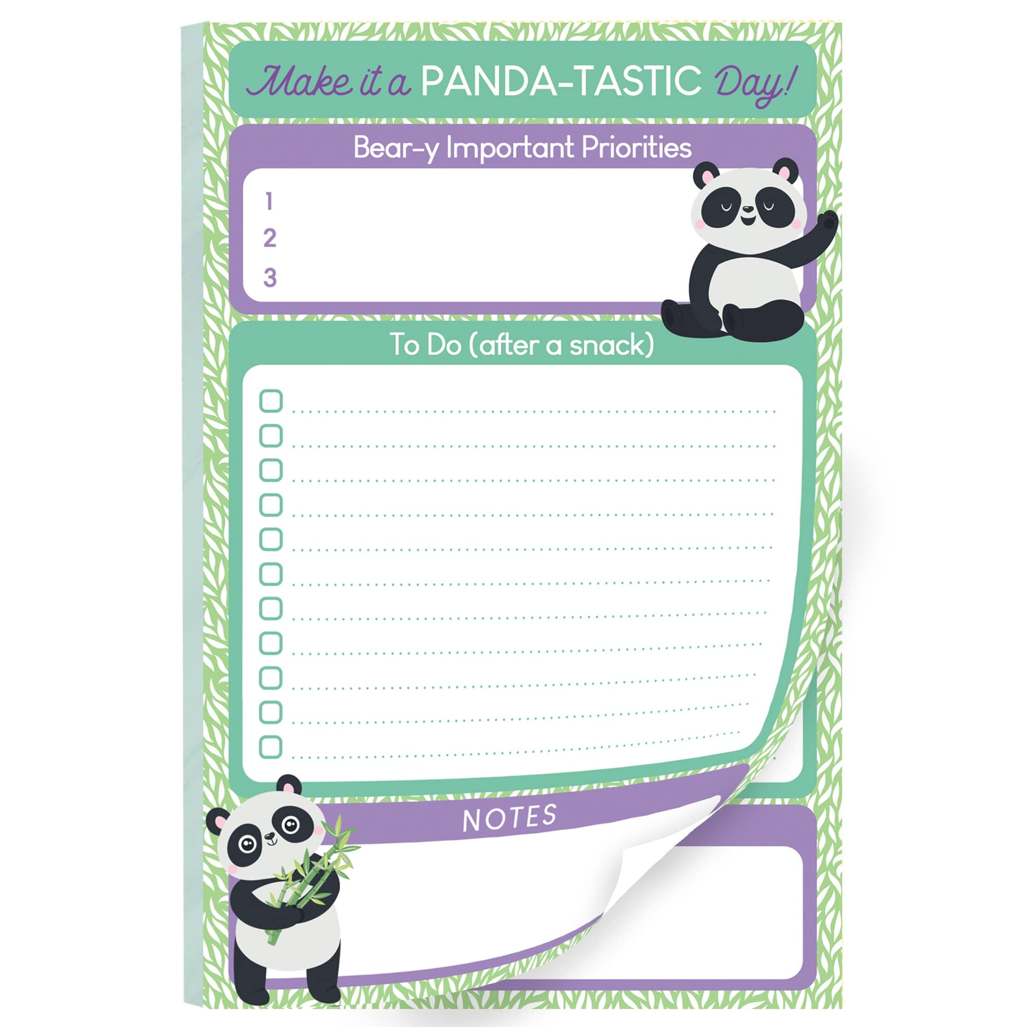 Panda To Do List Notepad - 50 Sheets 5.5 x 8.5” Daily Organizer ...