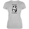 thumbnail image 1 of Panda Too Cute to Handle Juniors Soft T Shirt Heather X-LG, 1 of 1