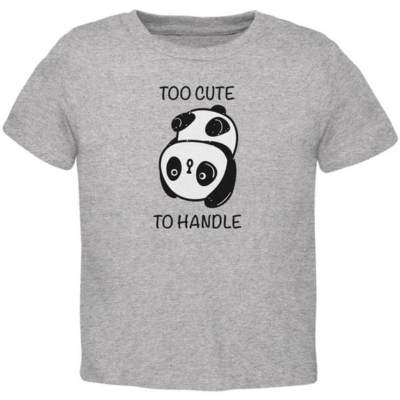 Panda Too Cute to Handle Toddler T Shirt Heather 2T
