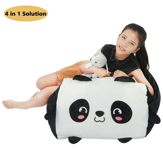 Yoweenton Kids Bean Bag Chair with Durable Zipper and Soft Cover, Velvet