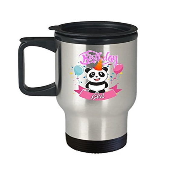Cute Panda Travel Cup - 14 Oz Stainless Steel Coffee Mug - Perfect Birthday Gift for Her