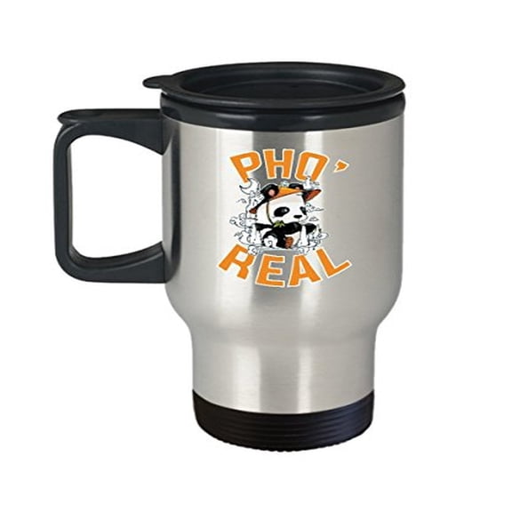 Panda Travel Cup - Pho' Real - Pooh Bear Gifts -14 Oz Stainless Steel Coffee Mug