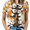 thumbnail image 1 of Panda Tree Autumn T Shirts Basic T-Shirt Short Sleeve Ladies Tee Shirt Summer Graphic Clothing, 1 of 7