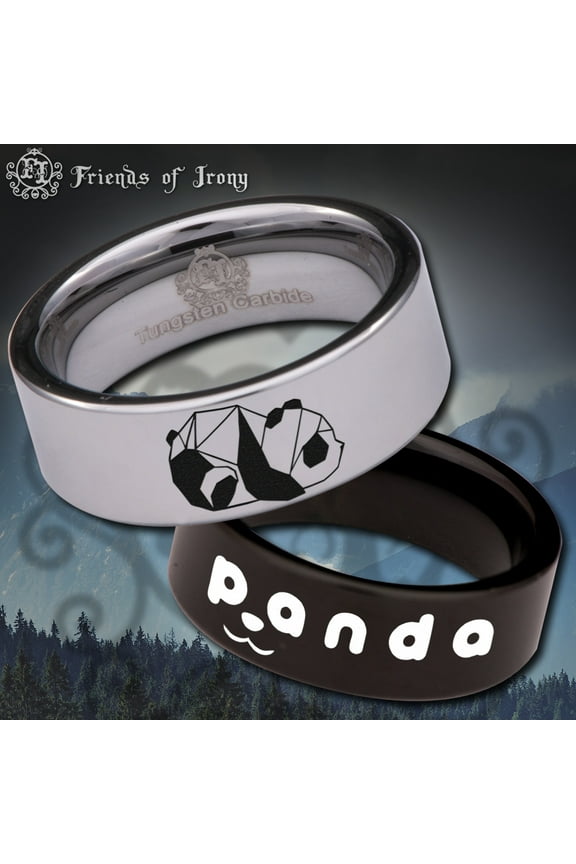 Panda Tungsten Carbide Ring