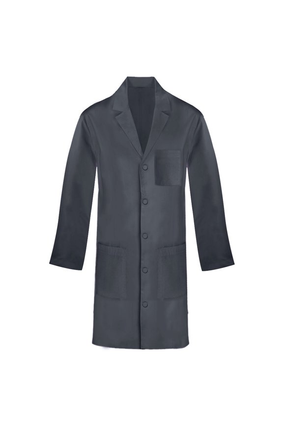 Multi-Pocket Lab Coat for Men & Women, S, Charcoal