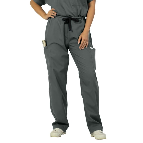 Panda Uniform by HeedFit Unisex Drawstring Scrub Pants – Grey, 8XL