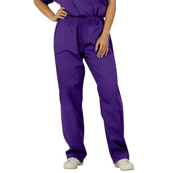 Panda Uniform by HeedFit Unisex Elastic Back Front Drawstring Scrub Pants, Purple, 4XL