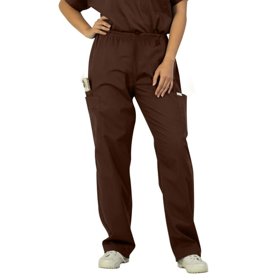 Panda Uniform by HeedFit Unisex Medical Scrub Cargo Pants with Pockets – Chocolate, 10XL