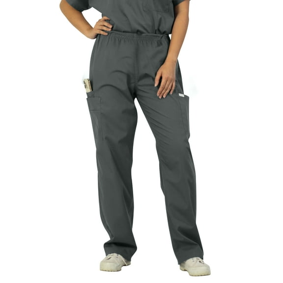 Panda Uniform by HeedFit Unisex Medical Scrub Cargo Pants with Pockets – Grey, S