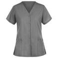 thumbnail image 1 of Panda Uniform by HeedFit Unisex Two-Pocket Button-Front Scrub Top – 10XL Charcoal, 1 of 4