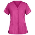 thumbnail image 1 of Panda Uniform by HeedFit Unisex Two-Pocket Button-Front Scrub Top – 2XL Pink, 1 of 4