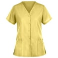 thumbnail image 1 of Panda Uniform by HeedFit Unisex Two-Pocket Button-Front Scrub Top – 4XL Yellow, 1 of 4
