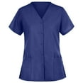 thumbnail image 1 of Panda Uniform by HeedFit Unisex Two-Pocket Button-Front Scrub Top – 9XL Navy, 1 of 4