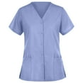 thumbnail image 1 of Panda Uniform by HeedFit Unisex Two-Pocket Button-Front Scrub Top – L Sky Blue, 1 of 4