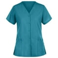 thumbnail image 1 of Panda Uniform by HeedFit Unisex Two-Pocket Button-Front Scrub Top – XXS Teal, 1 of 4
