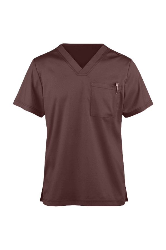 Panda Uniform by HeedFit V-Neck Single Pocket Scrub Top – Chocolate, M
