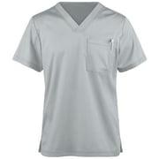 Panda Uniform by HeedFit V-Neck Single Pocket Scrub Top   Grey, M