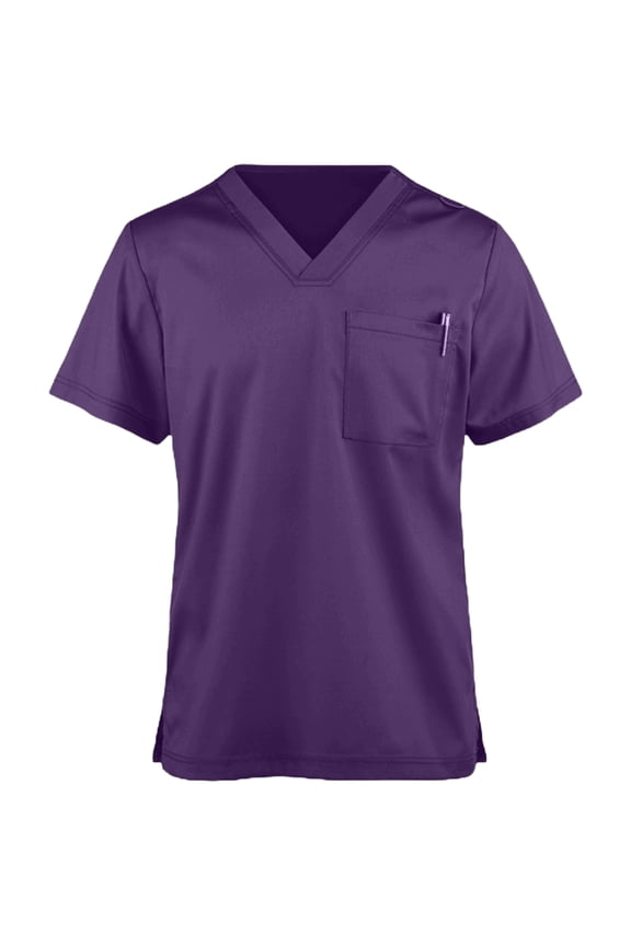 Panda Uniform by HeedFit V-Neck Single Pocket Scrub Top – Purple, S