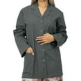thumbnail image 1 of Panda Uniform by HeedFit Women's 32" Medical Lab Coat, Snap Front, Notched Lapel, 11XL, Grey, 1 of 6