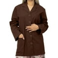 thumbnail image 1 of Panda Uniform by HeedFit Women's 32" Medical Lab Coat, Snap Front, Notched Lapel, 2XL, Chocolate, 1 of 6