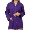 thumbnail image 1 of Panda Uniform by HeedFit Women's 32" Medical Lab Coat, Snap Front, Notched Lapel, 3XL, Purple, 1 of 6