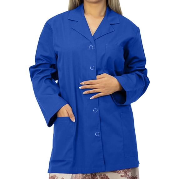 Panda Uniform by HeedFit Women's 32" Medical Lab Coat, Snap Front, Notched Lapel, 9XL, Royal