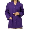 thumbnail image 1 of Panda Uniform by HeedFit Women's 32" Medical Lab Coat, Snap Front, Notched Lapel, XL, Purple, 1 of 6