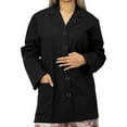 thumbnail image 1 of Panda Uniform by HeedFit Women's 32" Medical Lab Coat, Snap Front, Notched Lapel, XXS, Black, 1 of 6