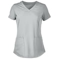 thumbnail image 1 of Panda Uniform by HeedFit Women’s Hem V-Neck Stretchable Scrub Top – 6XL Grey, 1 of 4