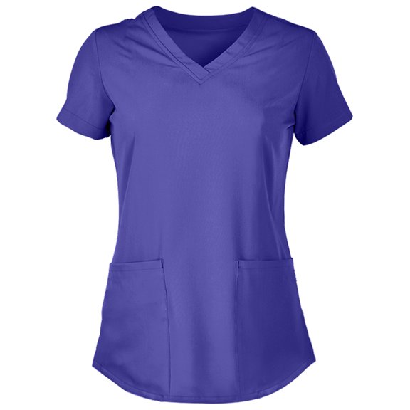 Panda Uniform by HeedFit Women’s Hem V-Neck Stretchable Scrub Top – 6XL Royal