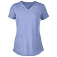 thumbnail image 1 of Panda Uniform by HeedFit Women’s Hem V-Neck Stretchable Scrub Top – 6XL Sky Blue, 1 of 4