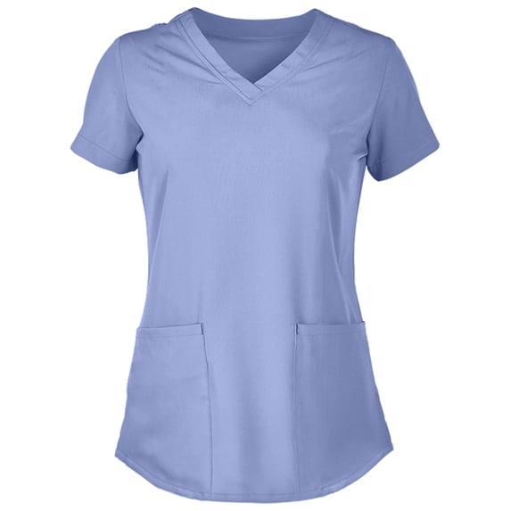 Panda Uniform by HeedFit Women’s Hem V-Neck Stretchable Scrub Top – 7XL Sky Blue