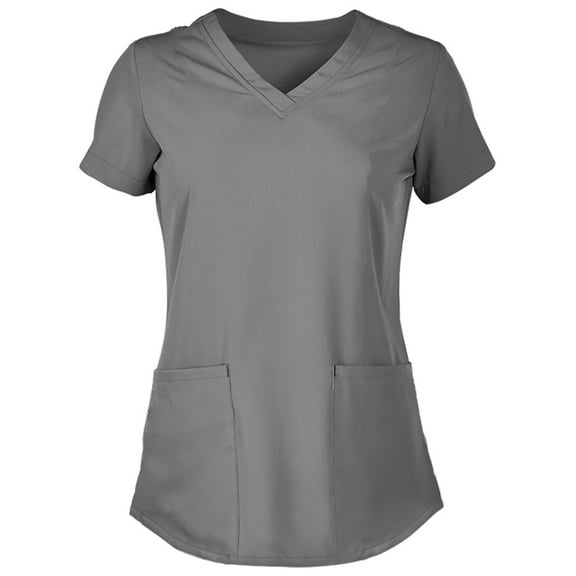 Panda Uniform by HeedFit Women’s Hem V-Neck Stretchable Scrub Top – 9XL Charcoal
