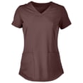 thumbnail image 1 of Panda Uniform by HeedFit Women’s Hem V-Neck Stretchable Scrub Top – XXS Chocolate, 1 of 4