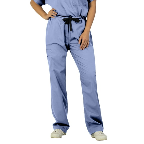 Panda Uniform by HeedFit Women’s Single Pocket Flare Leg Scrub Pants, Sky Blue, XL