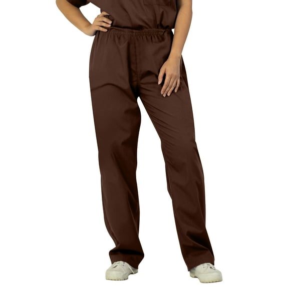 Panda Uniform by HeedFit Women’s Two Pocket Elastic Waist Scrub Pants, Chocolate 3XL