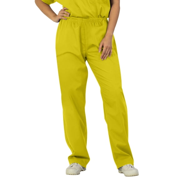 Panda Uniform by HeedFit Women’s Two Pocket Elastic Waist Scrub Pants, Yellow 7XL