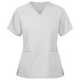 thumbnail image 1 of Panda Uniform by HeedFit Women’s V-Neck Scrub Top, Polycotton, 8XL, White, 1 of 4