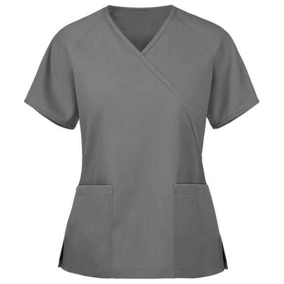 Panda Uniform by HeedFit Women’s V-Neck Scrub Top, Polycotton, L, Charcoal