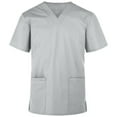 thumbnail image 1 of Panda Uniform by HeedFit Women’s V-Neck Scrub Top, Two Patch Pockets, 10XL, Grey, 1 of 4